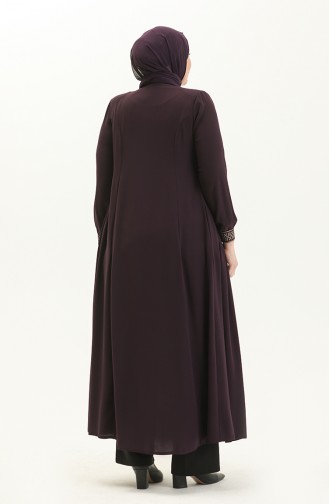Plus Size Embroidered Abaya 5047-03 Lilac 5047-03