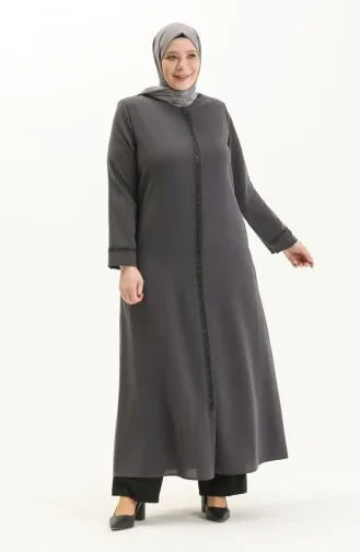 عباية بتصميم حجر مقاس كبير 5055-01 رمادي 5055-01