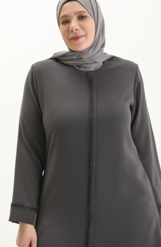 Übergröße Stein gedruckt Abaya 5054-01 Grau 5054-01