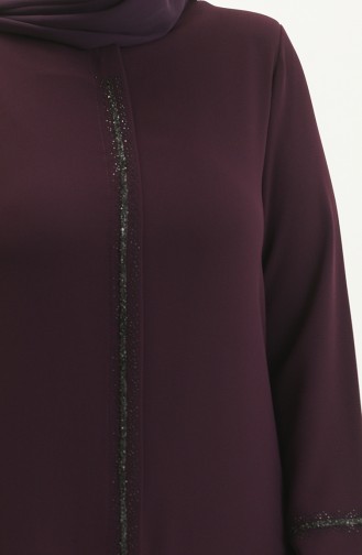 Abaya Grande Taille 5055-02 Plum 5055-02