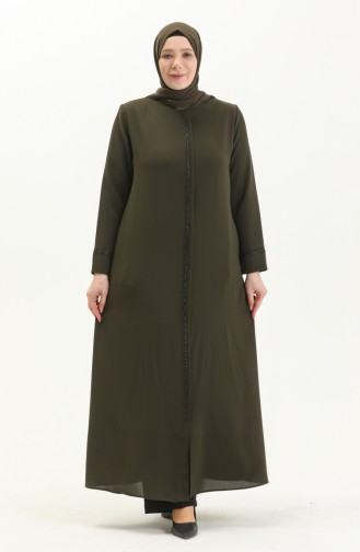 Abaya Grande Taille 5055-04 Khaki 5055-04