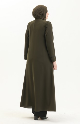 Abaya Grande Taille 5055-04 Khaki 5055-04