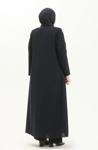 عباية بطبعة حجر مقاس كبير 5054-05 كحلي 5054-05