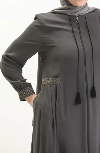 Abaya Crêpe Grande Taille 8016-03 Fumé 8016-03