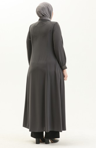 Abaya Crêpe Grande Taille 8016-03 Fumé 8016-03