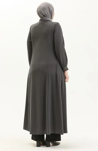 Abaya Crêpe Grande Taille 8016-03 Fumé 8016-03