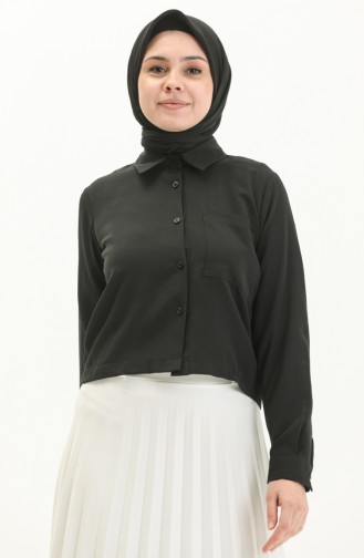 Chemise Courte à Poche 5102-01 Noir 5102-01