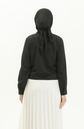Chemise Courte à Poche 5102-01 Noir 5102-01