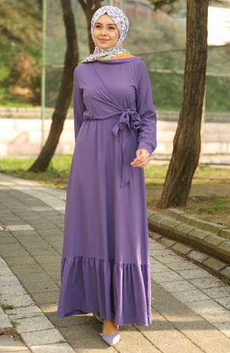 Purple Hijab Dress 4358