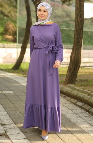 Purple Hijab Dress 4358