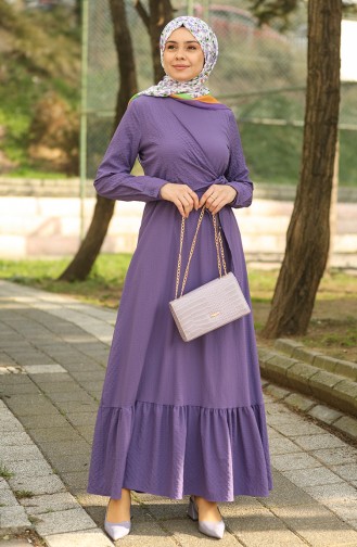 Purple Hijab Dress 4358