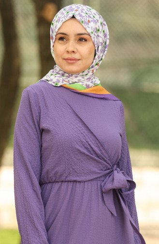 Purple Hijab Dress 4358