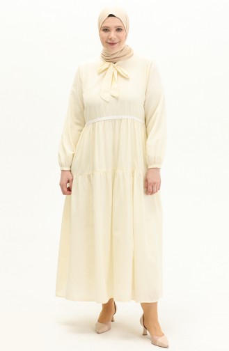 Büzgülü Elbise 1603-01 Sarı