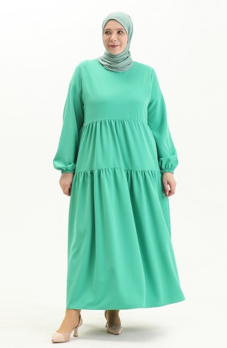 Shirred Dress 1835A-02 Light Green 1835A-02