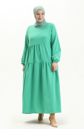 Shirred Dress 1835A-02 Light Green 1835A-02