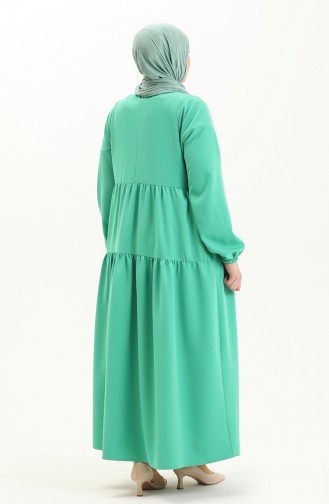 Büzgülü Elbise 1835A-02 Açık Yeşil