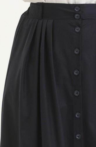 Front Pleated Buttoned Skirt 2022191ETK-02 Navy Blue 102022191ETK-02