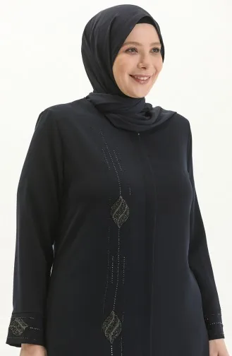 عباية بحجر مقاس كبير 5048-02 كحلي 5048-02