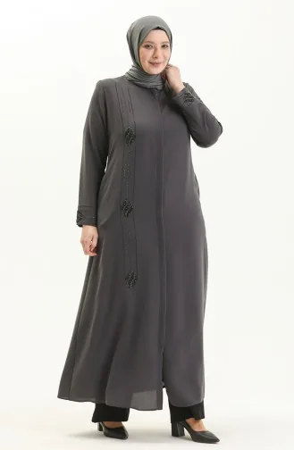عباية بحجر مقاس كبير 5048-05 رمادي 5048-05