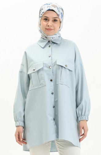 Ice Blue Overhemdblouse 15063-02