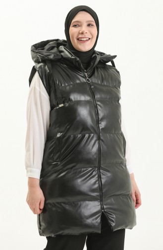 Gilet Matelassé à Capuche 9019-02 Noir 9019-02