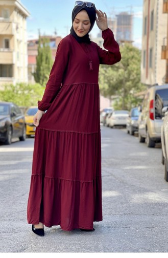 فستان أحمر كلاريت 0229SGS.BRD