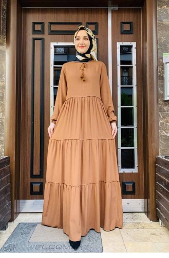 Tobacco Hijab Dress 0229SGS.TTN