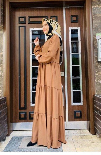 Tobacco Hijab Dress 0229SGS.TTN