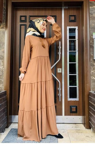 Tobacco Hijab Dress 0229SGS.TTN