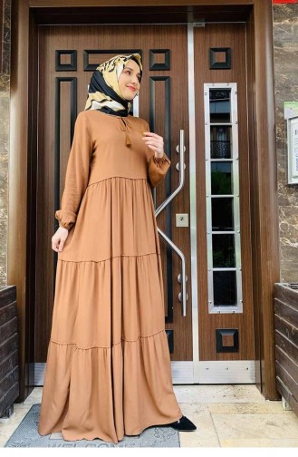 Tobacco Hijab Dress 0229SGS.TTN