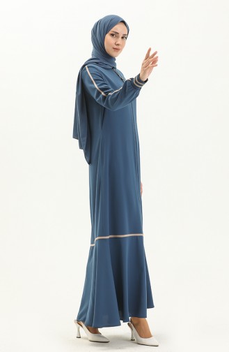 Zippered Abaya 5043-01 Indigo 5043-01