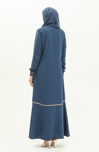 Zippered Abaya 5043-01 Indigo 5043-01