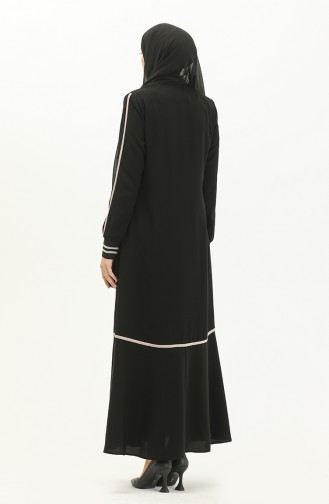 Zippered Abaya 5043-02 Black 5043-02