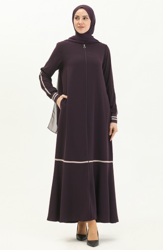 Zippered Abaya 5043-03 Plum 5043-03