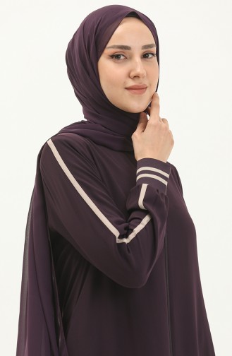 Zippered Abaya 5043-03 Plum 5043-03