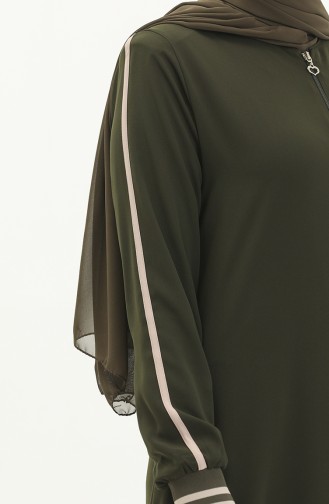 Abaya mit Reißverschluss 5043-04 Khaki 5043-04