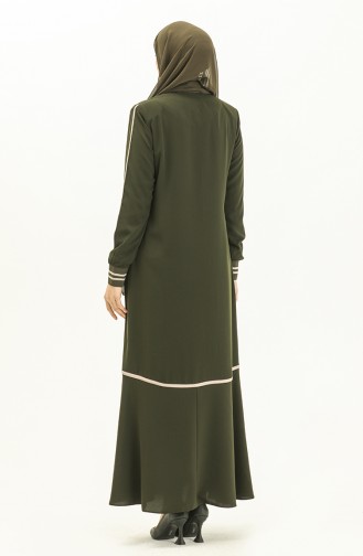 Abaya mit Reißverschluss 5043-04 Khaki 5043-04