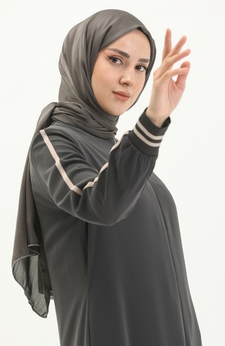 Zippered Abaya 5043-05 Gray 5043-05