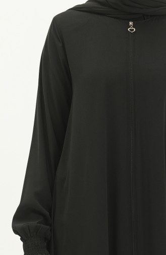 Abaya à Manches élastique 5049-01 Noir 5049-01