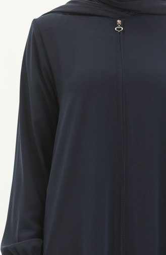 Abaya mit elastischen Ärmeln 5049-02 Marineblau 5049-02