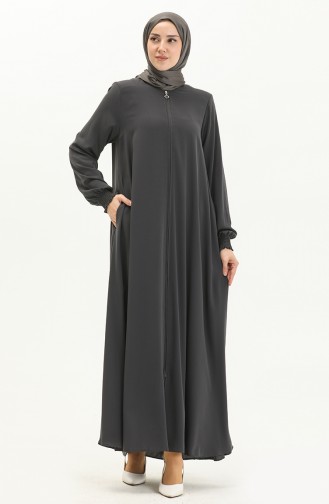 Elastic Sleeve Abaya 5049-05 Gray 5049-05