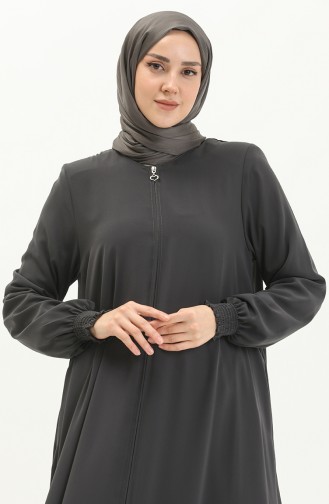 Elastic Sleeve Abaya 5049-05 Gray 5049-05