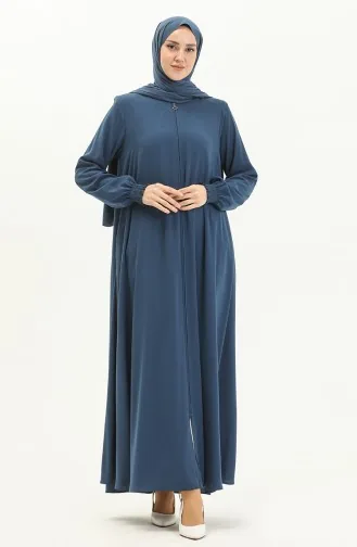 Abaya mit elastischen Ärmeln 5049-06 Indigo 5049-06