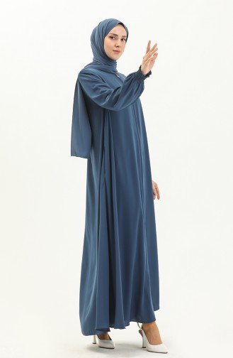 Abaya mit elastischen Ärmeln 5049-06 Indigo 5049-06