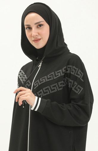 Taş Baskılı Eşofman Takım 3436-03 Siyah