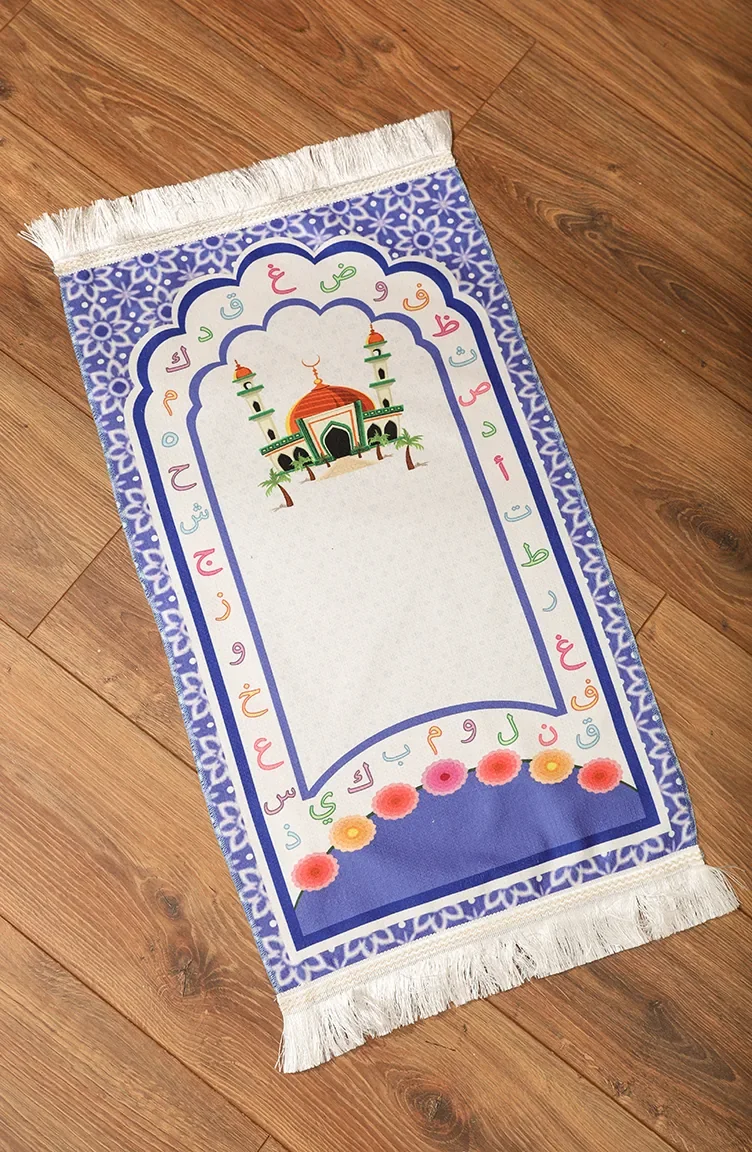 Patterned Kids Prayer Rug 0140-01 Blue 0140-01