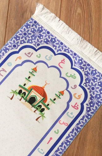 Patterned Kids Prayer Rug 0140-01 Blue 0140-01