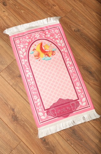 Desenli Çocuk Seccade 0143-01 Pembe