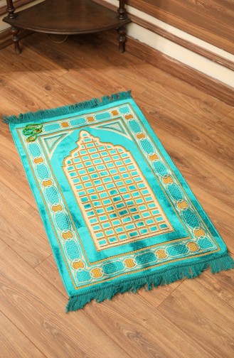 Velvet Prayer Rug with Gift Rosary 0148-01 Petrol 0148-01