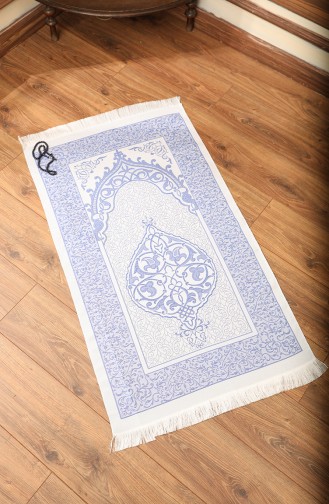 Ottoman Prayer Rug with Gift Rosary 0153-03 Blue 0153-03